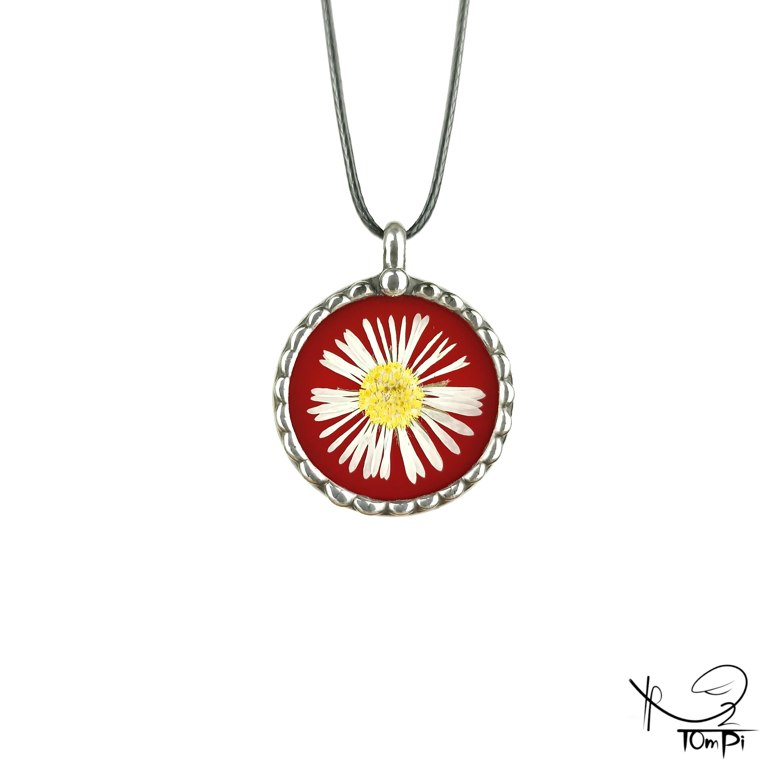 Szklany medalion z kwiatem, technika Tiffany, biżuteria ręcznie robiona, rękodzieło artystyczne, handmade, biżuteria artystyczna, biżuteria handmade, biżuteria damska, biżuteria męska, biżuteria ze szkła, szklana biżuteria, naszyjnik, szkło witrażowe